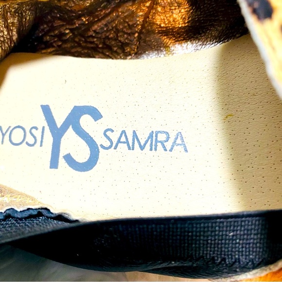 Yosi Samra Women's Brown Black Leopard Print Flat Loafers Slip-On Shoes Sz-10 - Picture 5 of 6